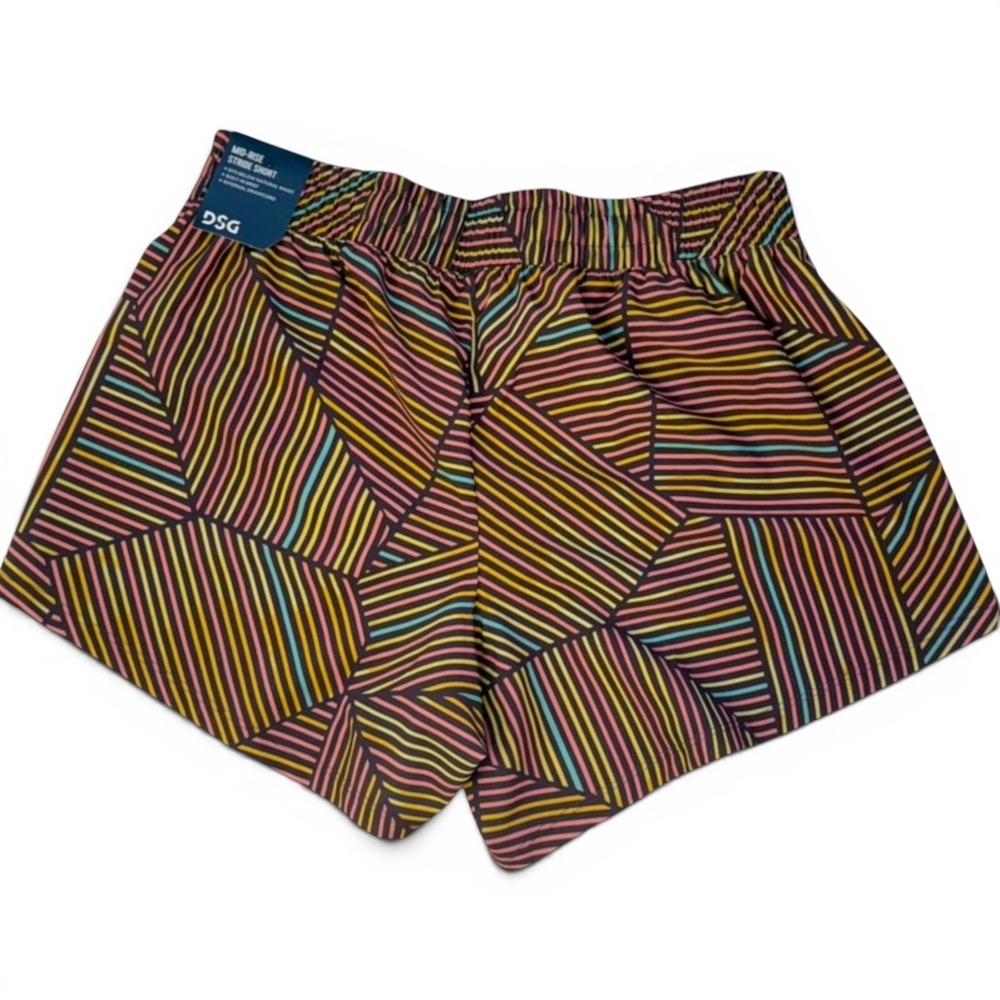DSG Mid-Rise Stride Shorts Girls L Multicolor Geometric Activewear Running NWT - Picture 3 of 13